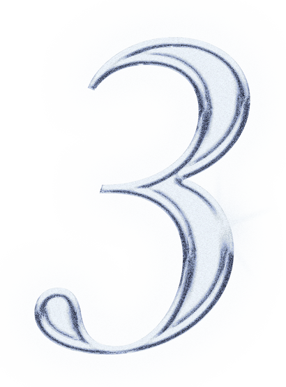 Dreamy Chrome Number 3 Type Sticker